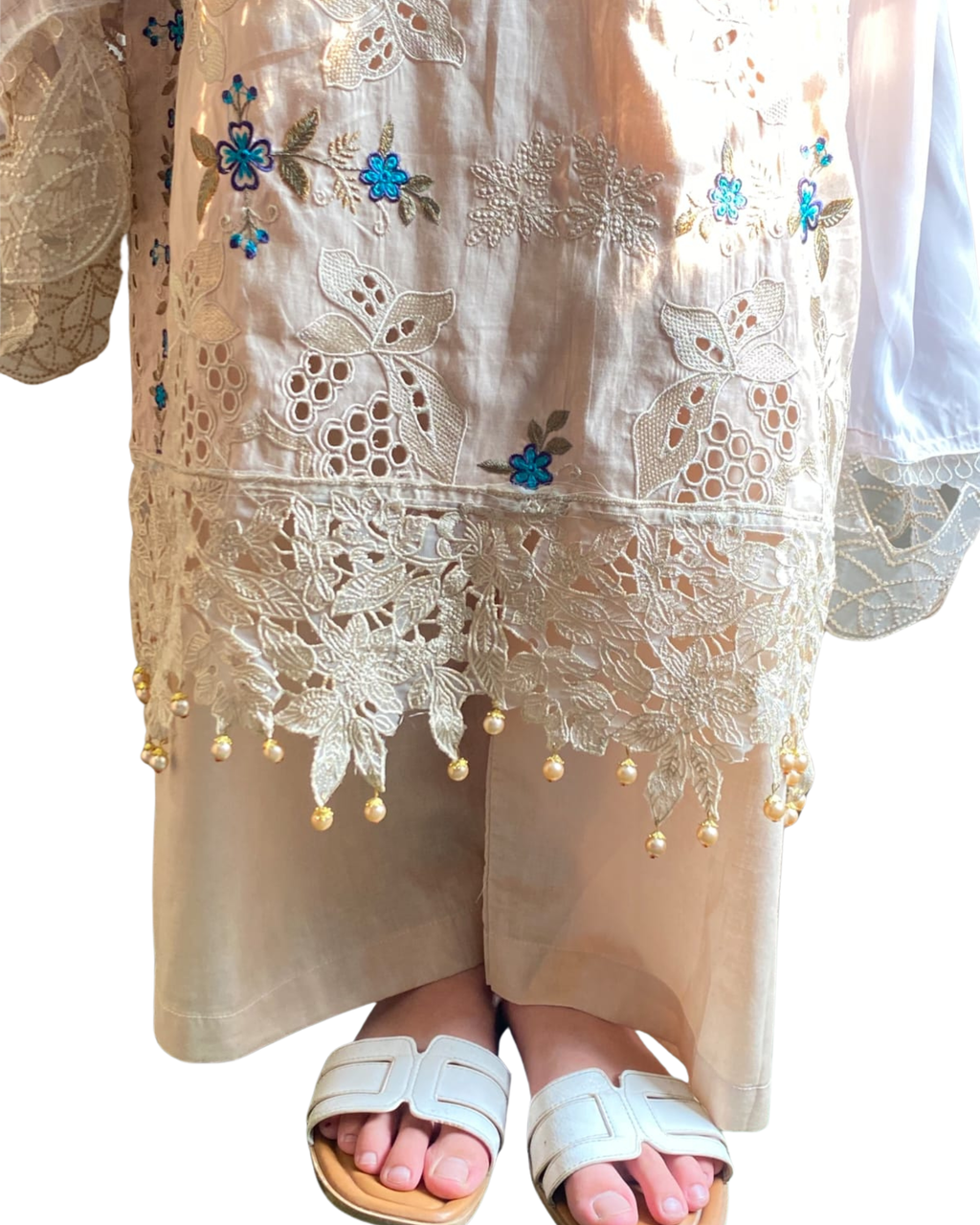 Champagne Embroidered 3-Piece Suit | CAMINO