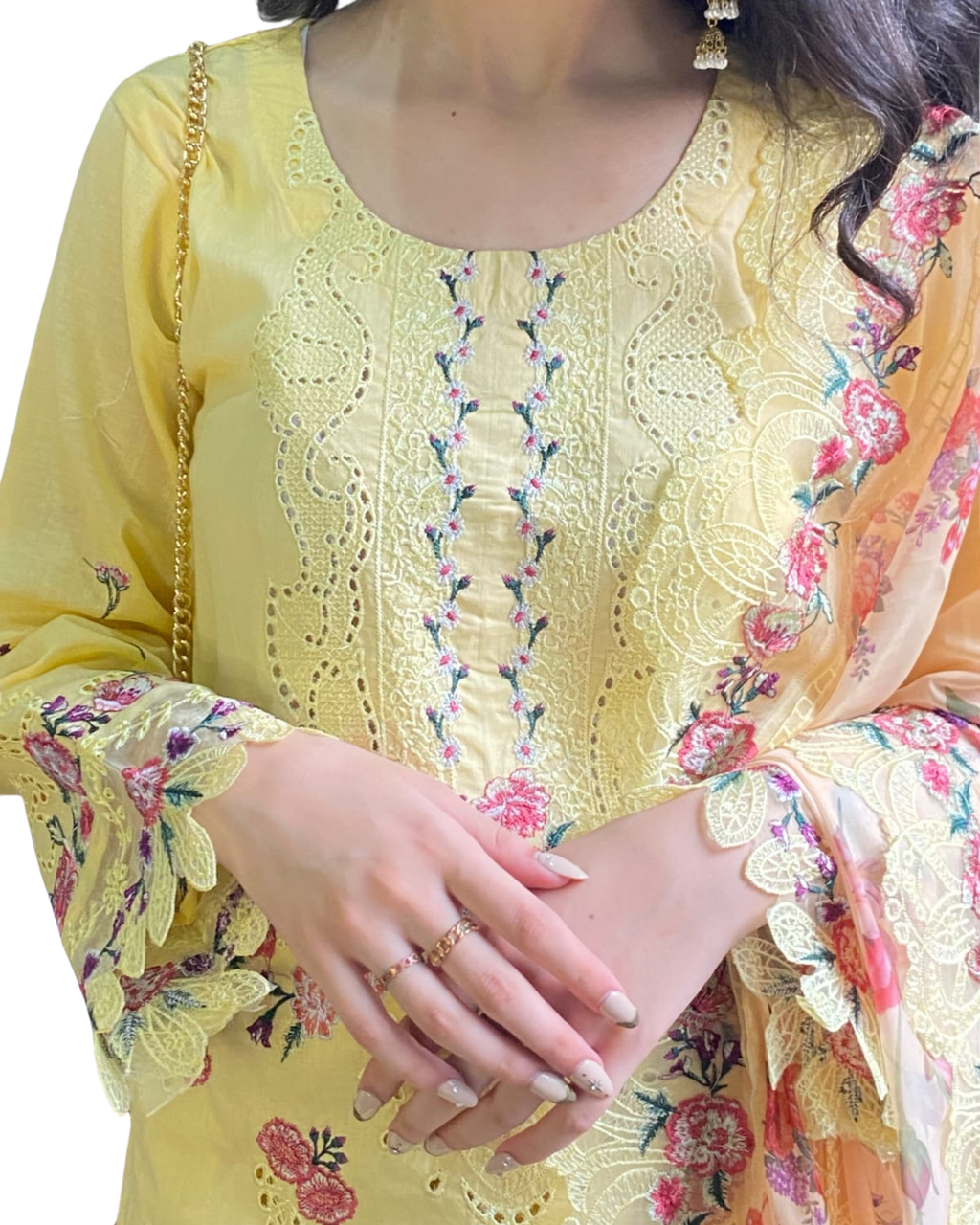 Yellow Embroidered 3-Piece Suit | CAMINO