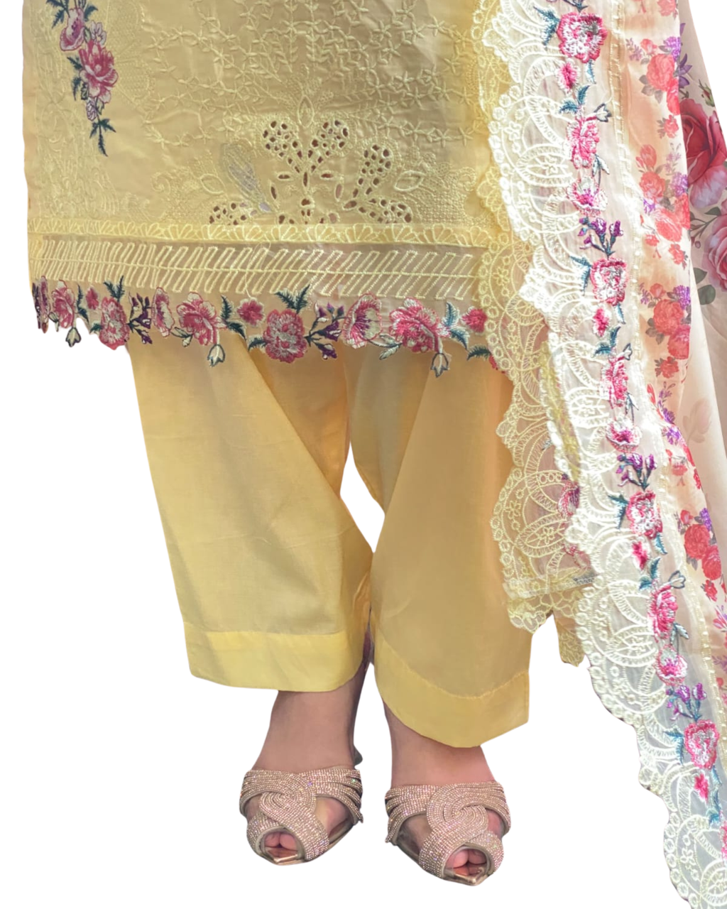 Yellow Embroidered 3-Piece Suit | CAMINO